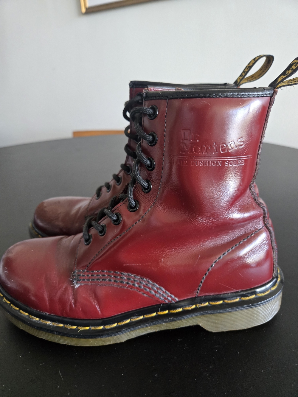 Vintage Dr. Martens 1460 Cherry Red Leather Boots Size 6